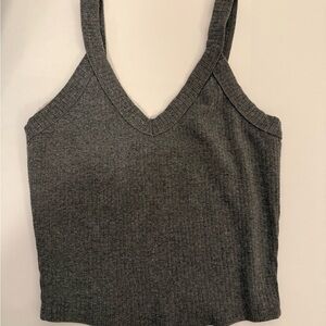 Gray Ribbed Women's Tank Top